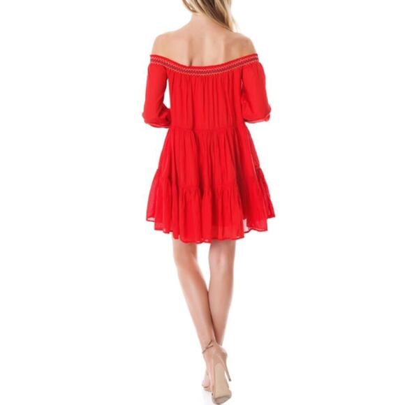 Free People Womens Sunbreams Mini Dress Size Small Off The Shoulder Embroidered - Picture 3 of 11